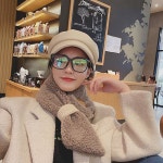 겨울 양털 뽀글이 목도리 커플 울 여성 머플러