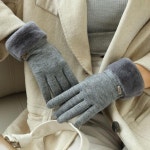 여성 핸드폰 터치 방한 고급 융 털 고급 장갑