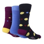 삭샵 남성 뱀부 도트 무지 양말 3켤레 세트 - J5008MNVY