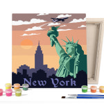 아이러브페인팅 DIY캔버스 액자형 랜드마크 그림그리기 뉴욕 자유의 여신상 25x25