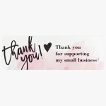 핑크 가로 감사 스티커 하트