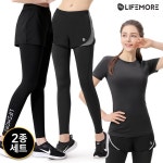 프리패커 라이프모어 라이프모어 슬림핏 반팔티셔츠 9부레깅스 요가복세트
