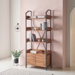 가구샘 고무나무 도어형 책장 800 H8316