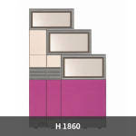 60T 상부유리 양면그릴 블럭파티션 H1860