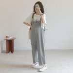 키밍 캐주얼 임산부 멜빵바지 팬츠 임부복바지 와이드