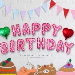 해피버스데이 호일풍선 대 2컬러