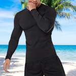 남자수영복상의 래쉬가드 무지 머슬핏 비치웨어룩