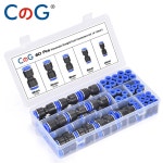 CG 60 개 상자 세트 공기 직선 공압 피팅 수도관 퀵 릴리스 커넥터 4 6 플라스틱 호스 커플 링 Kit