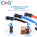 CG 60 개 상자 세트 공기 직선 공압 피팅 수도관 퀵 릴리스 커넥터 4 6 플라스틱 호스 커플 링 Kit