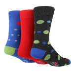 삭샵 남성 뱀부 도트 무지 양말 3켤레 세트 - Charcoal J5008MCHA