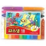 크레파스 18색 크레용 그림 색칠 미술 놀이 공부