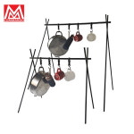 블랙 경량 접이식 행어 캠핑 수납 식기 옷걸이 거치대