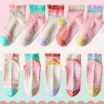 준캡 유아 아동 메쉬 미끄럼방지 양말 봄 여름 발바닥 전체 프릴스트로베리 케어삭스