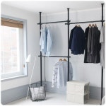 기둥식 3단 행거 봉지름 약 옷걸이 드레스룸정리