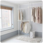 기둥식 3단 행거 봉지름 약 옷걸이 드레스룸정리