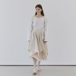 모던에이블 모던에이블 UNBALANCE LONG FLARE STRIPE SKIRT -