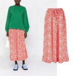 GANNI Ganni Crepe Midi Skirt 가니 크레프 미디 스커트