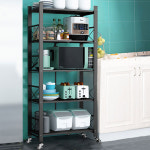 5단 접이식 철제 이동 선반