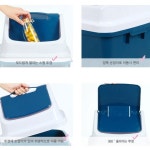 우림화학 우림 월드사각휴지통 20리터 종량제 3호 베이지색