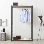 튼튼한 철제 프레임 세련된 1단 긴옷 행거 B 1200 매장용 드레스룸 옷걸이헹거 옷행거