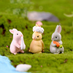 테라리움 장식품 귀여운 토끼 피규어 12종 세트