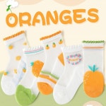 준캡 유아 아기양말 아동양말 여름양말 오렌지시스루 5족 양말 메쉬 스타킹 1세-12세