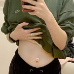 리버스 하트 배꼽 반지 스타일리쉬 아프리카스타일 별존피어싱 리얼빈티지