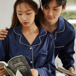 안파 커플 잠옷 신혼부부 파자마 실크 긴팔 세트 ANPA03