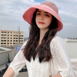 여행 미치 버킷 햇 여성 챙 넓은 접는 벙거지 모자