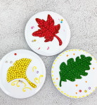 반짝반짝 보석십자수 잎 손거울2 옵션 비즈공예 보석십자수