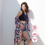 베이직엘르 베이직엘르 여성인 플라워 로브 비치웨어 비키니 3종세트 BEL-V207N