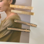 소품샵 기본 심플 호마이카 아크릴 일자 마블 통통 옆머리 헤어핀 집게핀