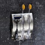 스텐레스 욕실 칫솔 면도기 꽂이 욕실 수납 스텐치솔걸이2공