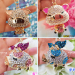 블링 큐빅돼지 열쇠고리 돼지키홀더 꽃돼지 2얼굴큰돼지키링 랜덤발송 1개