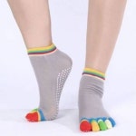레인보우 논슬립 헬스 요가양말 발가락양말