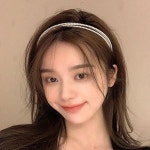 여자 데일리 심플 가는 세줄 진주 헤어 밴드 머리띠