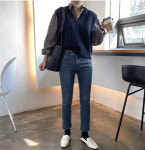 가을 겨울 여성 블라우스 캐주얼 빈티지 오버사이즈 오피스 체크무늬 셔츠 BL 3259