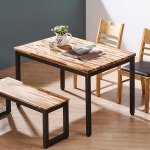 원목 4인 스틸 식탁 1150 CZ2131