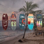 식스미 장식 차밍 서핑 보드 인테리어 우드 빈티지 옵션A차밍보드6