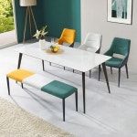 가구산책 세라믹 6인 식탁 벤치의자세트 1800 올화이트 H8715