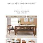 가구산책 세라믹 6인 원목 식탁 벤치의자 세트 H8708