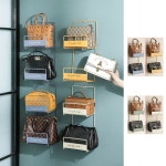 2단 가방 정리대 거치대 보관함 진열대 홀더 수납 철제 옷장 핸드백 백팩 철거치대 가정 그린그레이 1개