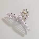 엔젤슈슈 페인팅 꼬임 대왕 집게핀 반투명화이트