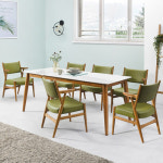 세라믹 6인 원목식탁 벤치의자세트 1800 CZ228