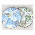 슈마켓 몬스테라 빵빵이 원형방석 그린