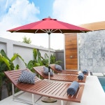 2층 우드톤 꺽기 파라솔 받침대 불포함