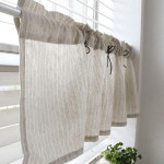 콩 린넨 스트라이프 바란스 1P 주방 작은 창문 가리개