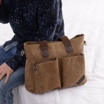 남성 전면 투 주머니 포인트 토트 크로스백