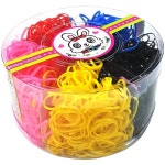 레인보우 대용량 칼라 고무밴드 머리끈 100g