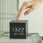 플라이토 우드 큐브 플러스 LED 탁상시계 메이플